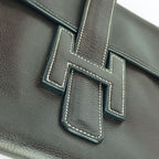 Hermes Clutch Bag Jigier PM Dark Brown Leather Second — view 6