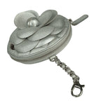 Chanel Coin Case Camellia Zip Purse Ap2125 Silver Lambskin — view 5