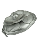 Chanel Coin Case Camellia Zip Purse Ap2125 Silver Lambskin — view 4