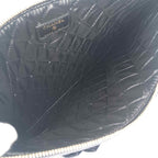 Chanel Second Bag Camellia Pouch 82699 Black Navy Lambskin Velour Coco — view 8