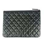 Chanel Second Bag Camellia Pouch 82699 Black Navy Lambskin Velour Coco — view 4