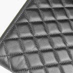 Chanel Second Bag Camellia Pouch 82699 Black Navy Lambskin Velour Coco — view 7