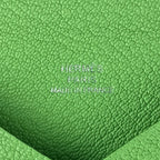 Hermes Coin Case Calvi Vert Cricket Chevre Purse Engraved W Never — view 7