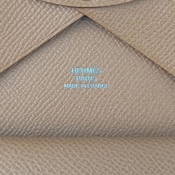 Hermes Coin Case Calvi Duo Gold Epson Purse Engraved W Never — view 8
