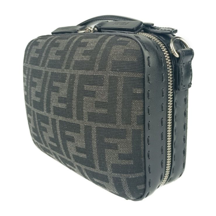 Fendi Shoulder Bag Zucca Mini Travel 7 Va552 Gray Black Canvas Leather — view 3