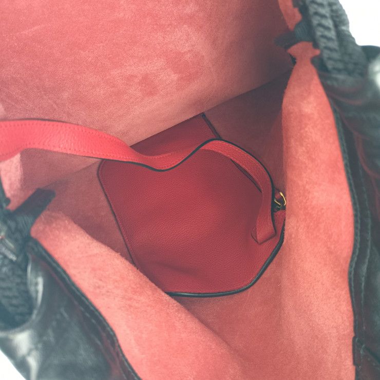 Gucci Backpack Daypack Print Drawstring Ring Hibisca Scuffed Leather — view 8
