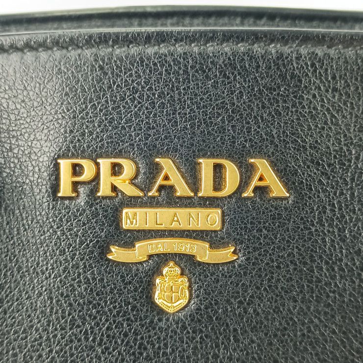 Prada Handbag 2-Way Bag 1 Ba164 Black Gold Hardware Calf Leather — view 6