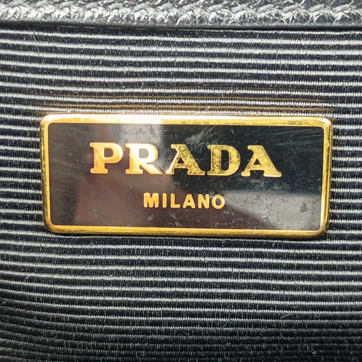 Prada Handbag 2-Way Bag 1 Ba164 Black Gold Hardware Calf Leather — view 9