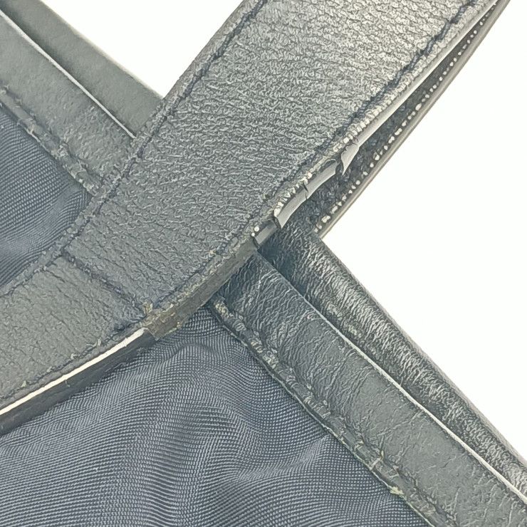 Prada Tote Bag Br4371 Navy Nylon Leather Shoulder Triangle — view 7