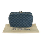 Louis Vuitton Second Bag Trousse Toilette GM Navy Silver Hardware Damier — view 9
