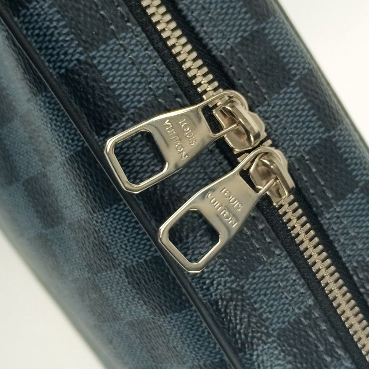 Louis Vuitton Second Bag Trousse Toilette GM Navy Silver Hardware Damier — view 6
