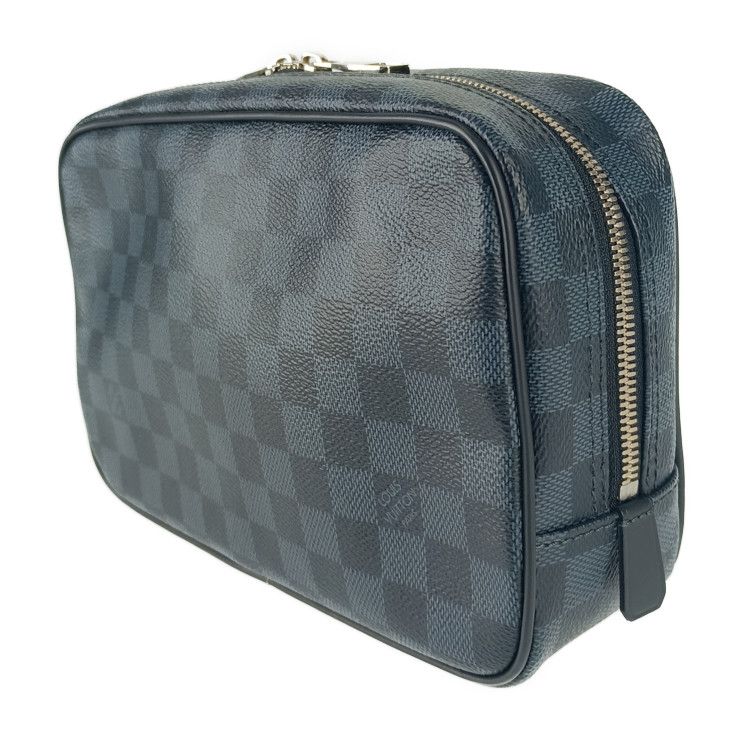 Louis Vuitton Second Bag Trousse Toilette GM Navy Silver Hardware Damier — view 2
