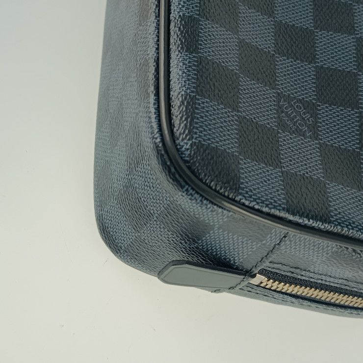 Louis Vuitton Second Bag Trousse Toilette GM Navy Silver Hardware Damier — view 5
