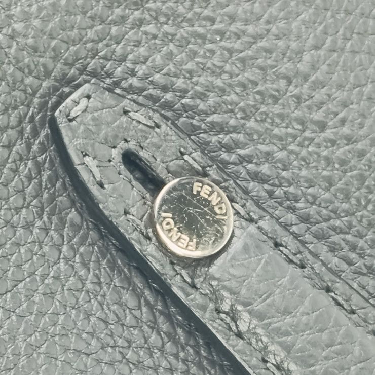Fendi Clutch Bag Selleria 7 M0225 Gray Silver Hardware Leather Second — view 6