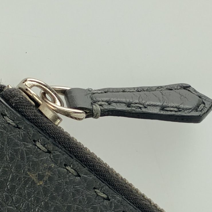 Fendi Clutch Bag Selleria 7 M0225 Gray Silver Hardware Leather Second — view 7