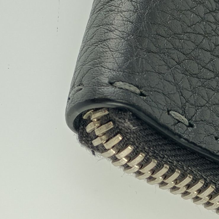 Fendi Clutch Bag Selleria 7 M0225 Gray Silver Hardware Leather Second — view 5