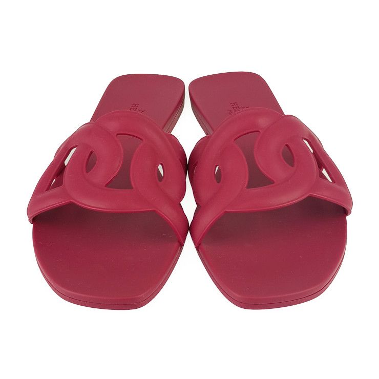 Hermes Sandals Aloha Chaine D'ancre Bordeaux Rubber — view 3