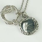 Hermes Necklace Cortaje Rope Silver Metal Pendant Anchor Cordage — view 6