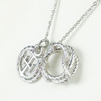 Hermes Necklace Cortaje Rope Silver Metal Pendant Anchor Cordage — view 3