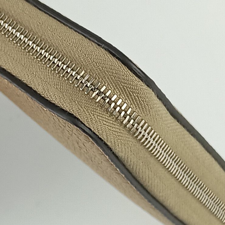 Celine Large Zipped Wallet Beige Orange Red Silver Hardware Leather — view 7