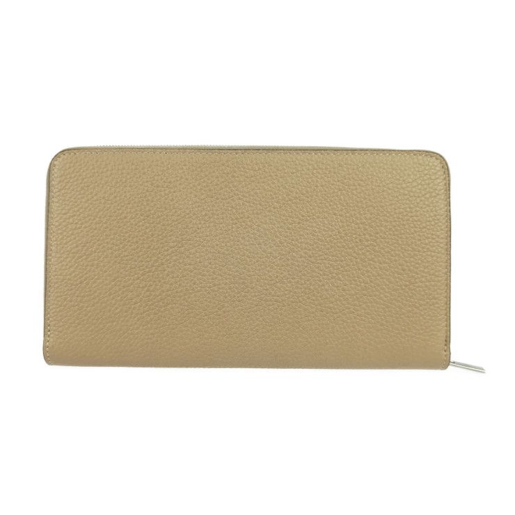 Celine Large Zipped Wallet Beige Orange Red Silver Hardware Leather — view 3