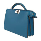 Fendi Handbag Beekaboo ICU 7 Va582 AMA3 F1 Js5 Blue Calf Leather Silver Hardware — view 2