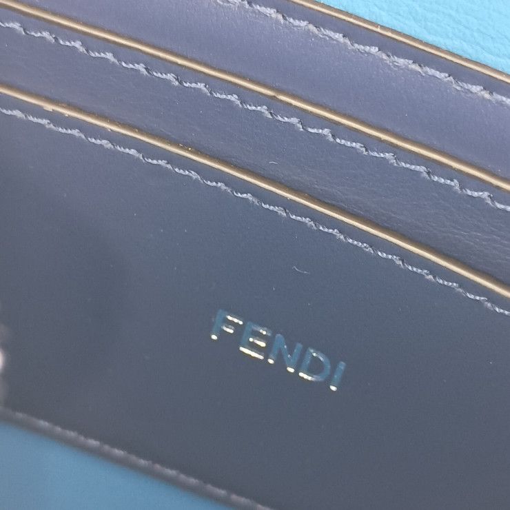 Fendi Handbag Beekaboo ICU 7 Va582 AMA3 F1 Js5 Blue Calf Leather Silver Hardware — view 9
