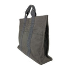 Hermes Tote Her Line MM Grey Silver Hardware Canvas Handbag — view 2