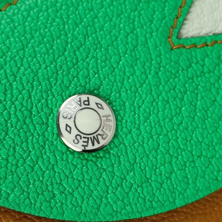 Hermes Card Case Poisson Ckac Caramel vert Comics FIZZ Greenish — view 6