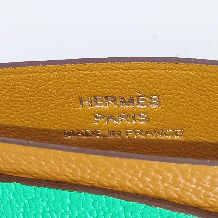 Hermes Card Case Poisson Ckac Caramel vert Comics FIZZ Greenish — view 9