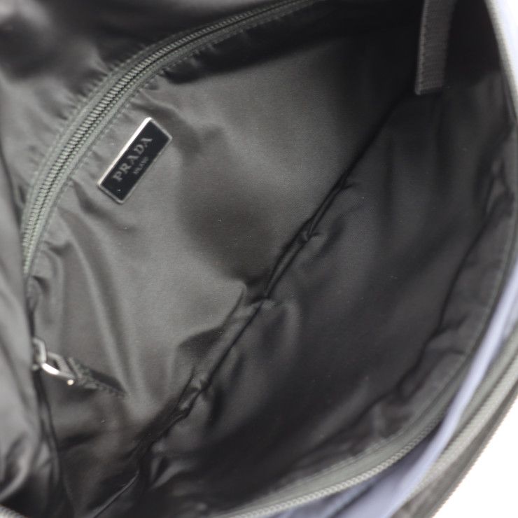 Prada Body Bag Waist 2 Vl005 Nylon Navy Silver Hardware Shoulder — view 9