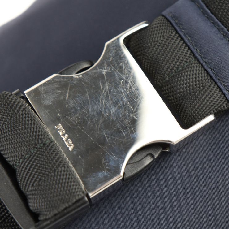Prada Body Bag Waist 2 Vl005 Nylon Navy Silver Hardware Shoulder — view 6
