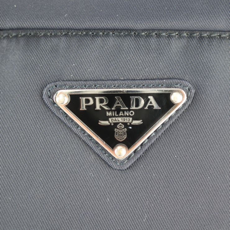 Prada Body Bag Waist 2 Vl005 Nylon Navy Silver Hardware Shoulder — view 7