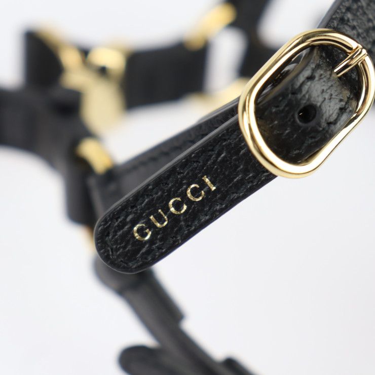 Gucci Dog Harness Other Sundries Leather Black Gold Hardware Pet — view 5