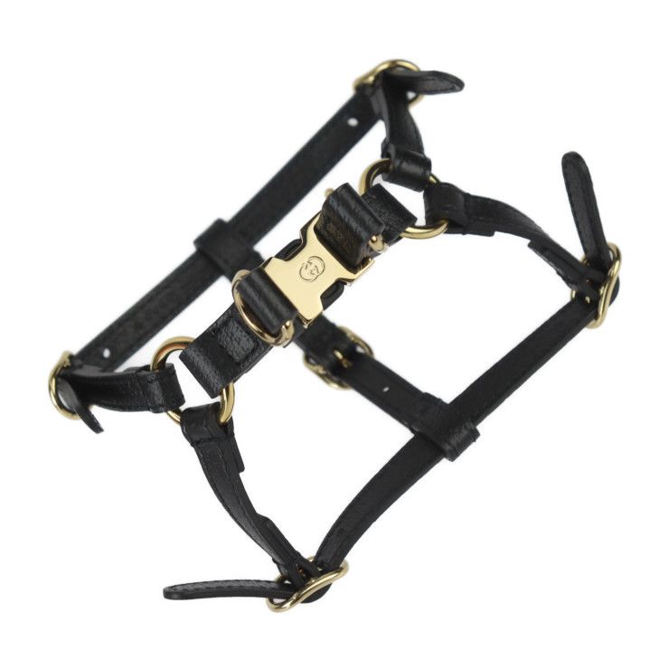 Gucci Dog Harness Other Sundries Leather Black Gold Hardware Pet — view 3
