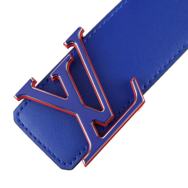 Louis Vuitton NBA Belt Mp278 Monogram Canvas Leather Brown Blue Red Virgil — view 4