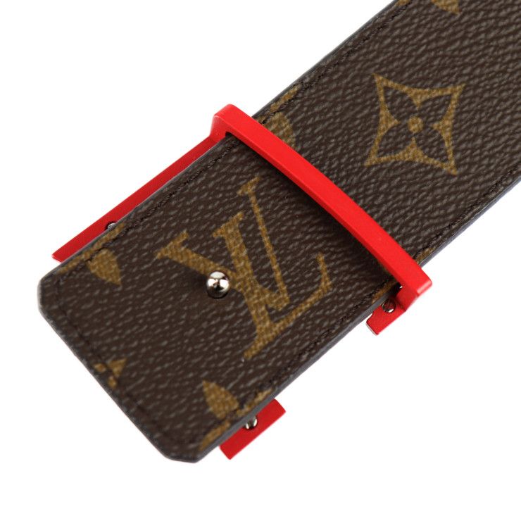 Louis Vuitton NBA Belt Mp278 Monogram Canvas Leather Brown Blue Red Virgil — view 5