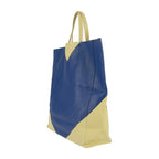 Celine Horizontal Cabas Tote Bag Cream Yellow Blue Calf Leather — view 9
