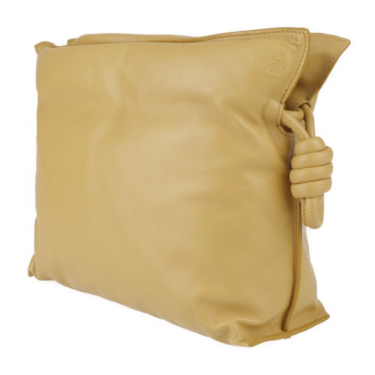 Loewe Flamenco Clutch Puffer Shoulder Bag A411 Fc1 X67 Calfskin Leather Camel — view 2