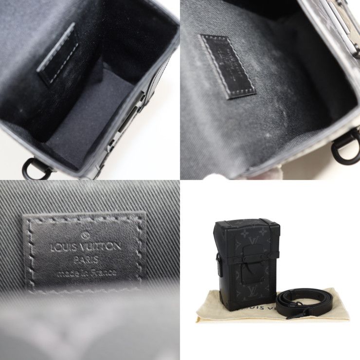 Louis Vuitton Vertical Trunk Wearable Wallet Shoulder Bag Leather Black — view 9