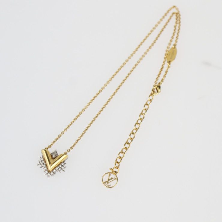 Louis Vuitton Collier Glory V Necklace Metal Rhinestone Gold Silver Viton — view 5