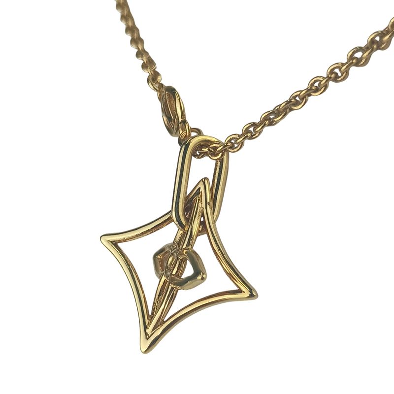 Louis Vuitton Necklace Collier Twiggy Pointed Flower Gold Metal — view 3
