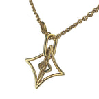 Louis Vuitton Necklace Collier Twiggy Pointed Flower Gold Metal — view 3