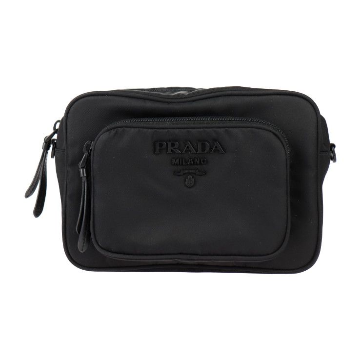 Prada Crossbody Bag Shoulder 1 Bh107 Nylon Leather Black 2-Way Pouch Logo — view 2