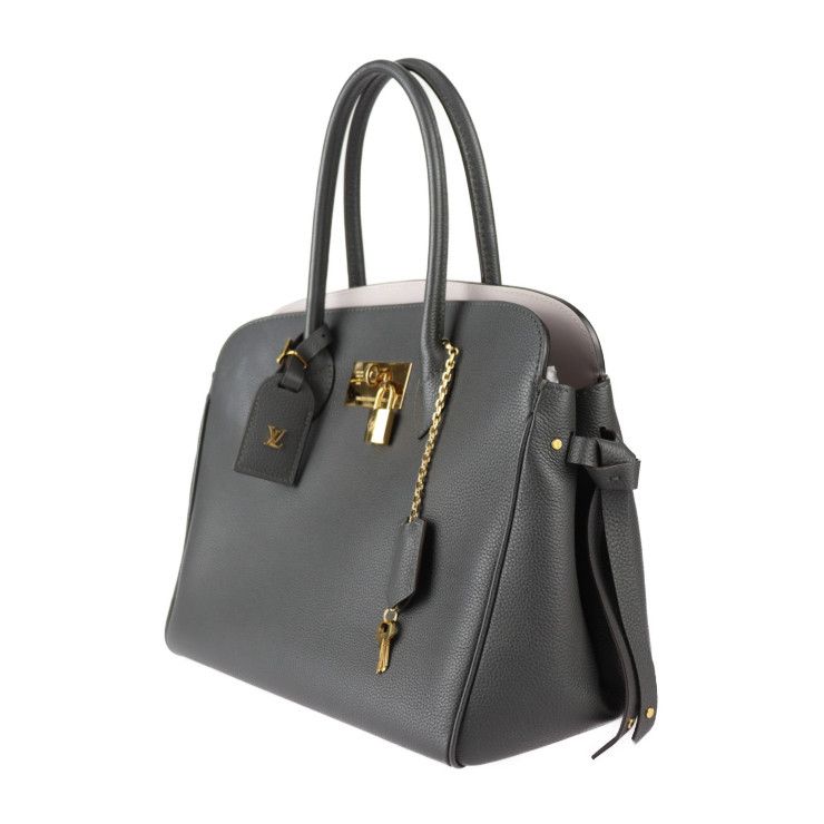 Louis Vuitton Mila MM Handbag Taurillon Leather Etan Grayish — view 2