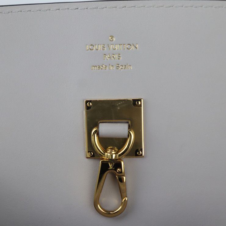 Louis Vuitton Mila MM Handbag Taurillon Leather Etan Grayish — view 9