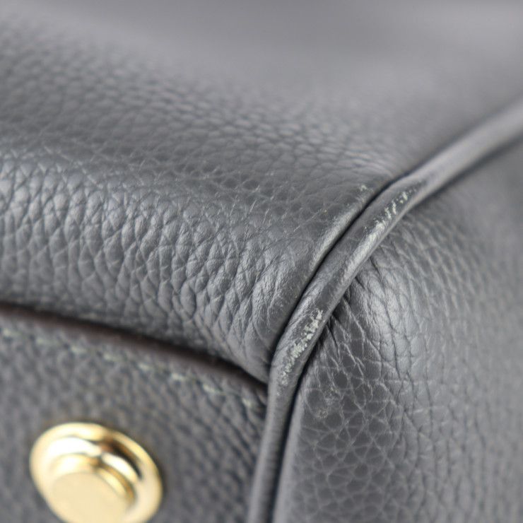 Louis Vuitton Mila MM Handbag Taurillon Leather Etan Grayish — view 5