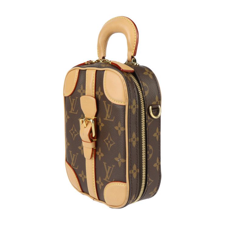 Louis Vuitton Valisette Vertical Handbag Monogram Canvas Leather Brown — view 2