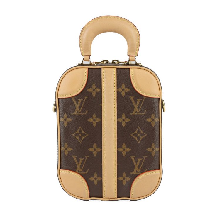 Louis Vuitton Valisette Vertical Handbag Monogram Canvas Leather Brown — view 3