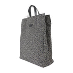 Gucci Shopping Bag Tote Canvas Leather Grayish Black Leopard Pattern — view 2